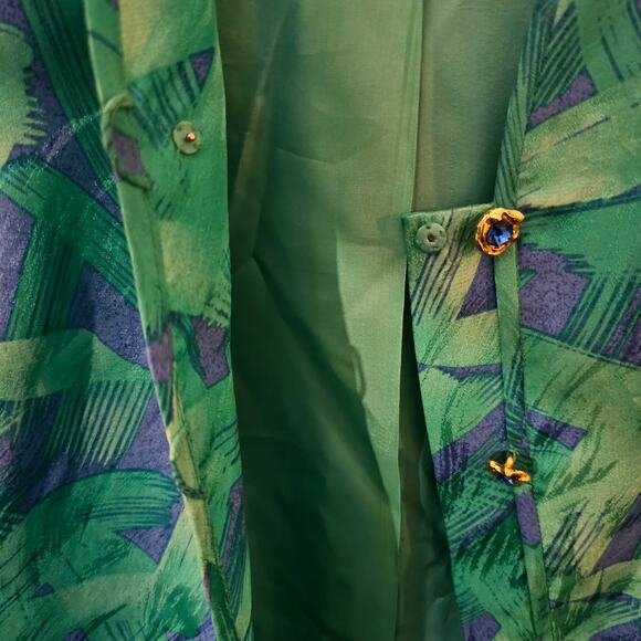 90s VTG Anne Crimmins Umi Collections Silk Blazer Sz Golden Girls Church Grandma - Picture 7 of 7